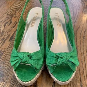 Moda Spana Y2K Slingback Green Espadrilles